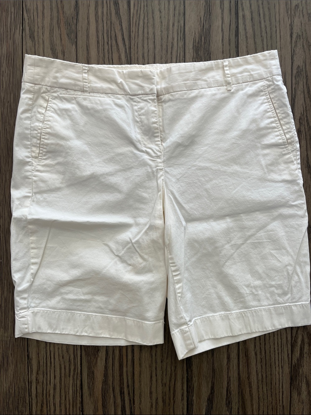 J. Crew Womenโs White Bermuda Shorts - Classic Tailored Fit